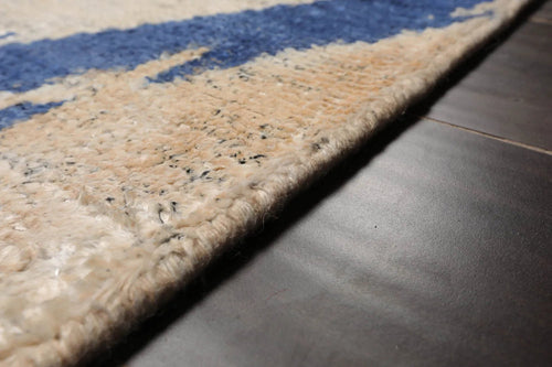 10x14 Beige, Ivory Hand Knotted Tibetan Bamboo Silk Tibetan Modern & Contemporary Oriental Area Rug